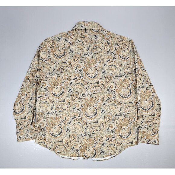 Tallia Dress Shirt Mens XL. Paisley Hounds Tooth. Polyester & Spandex Button Up. - Picture 7 of 8